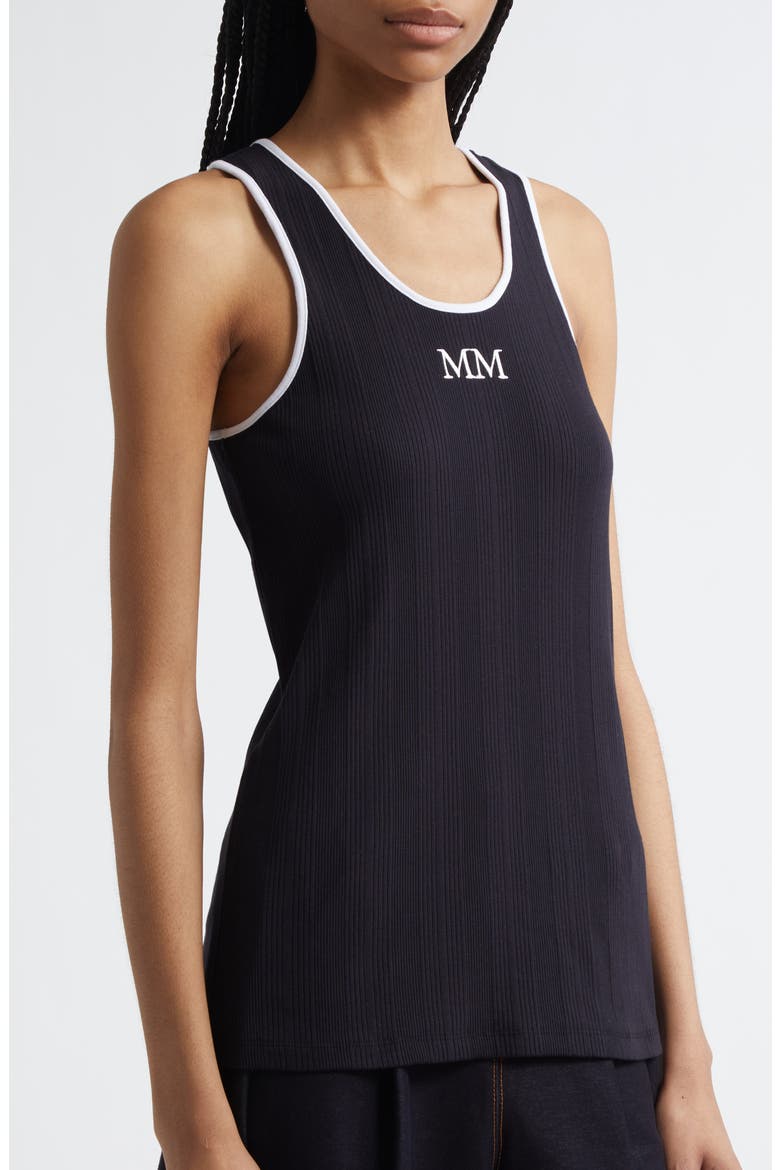 Sax Embroidered Logo Cotton Blend Tank, Alternate, color, NAVY