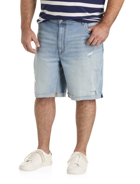 Big & Tall Athletic-Fit Destructed Denim Shorts