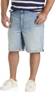 True Nation by DXL Big & Tall Athletic-Fit Destructed Denim Shorts