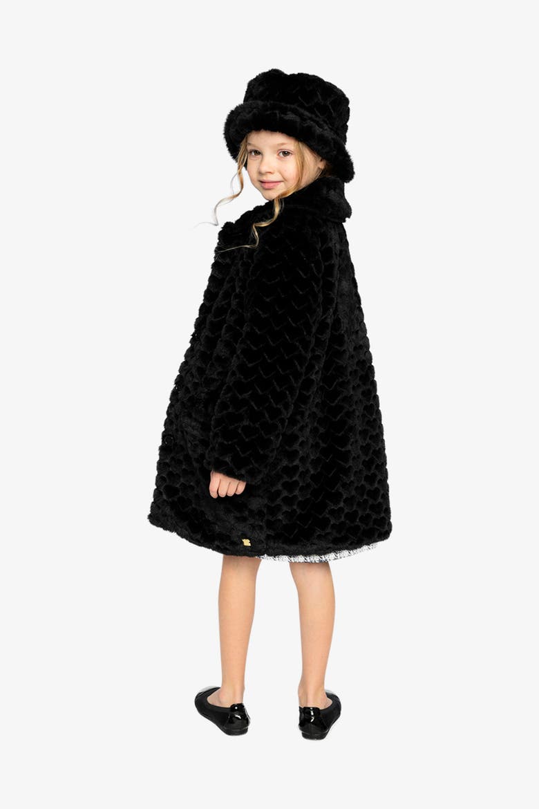 Faux Fur Sateen Lined Wide Brim Bucket Hat, Alternate, color, Black