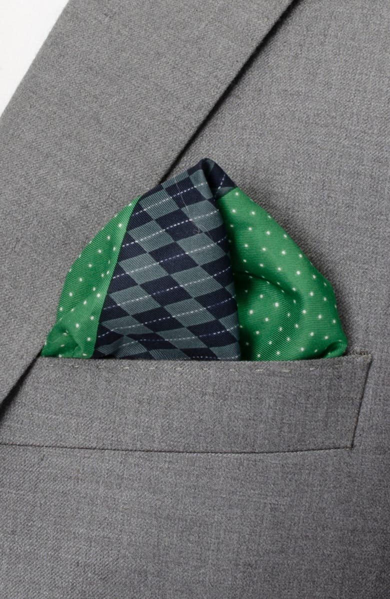 Cufflinks, Inc. Argyle & Dot Panel Pocket Square, Alternate, color, 