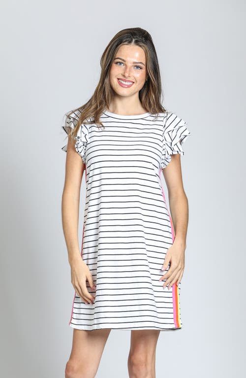 APNY APNY DOUBLE RUFFLE SLEEVE COTTON MINIDRESS