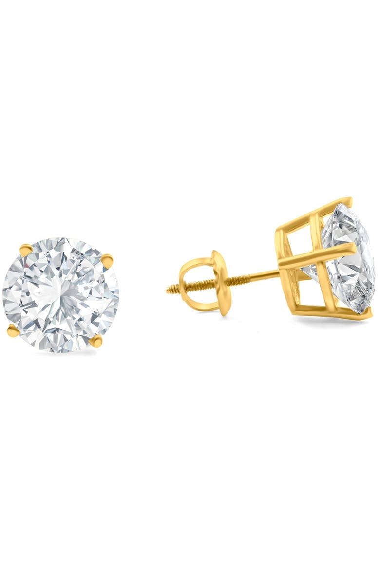 Bliss Diamond 6.85CT Round Diamond Studs 14k Gold Lab Grown Screw Back Earrings, Alternate, color, 14K Yellow Gold