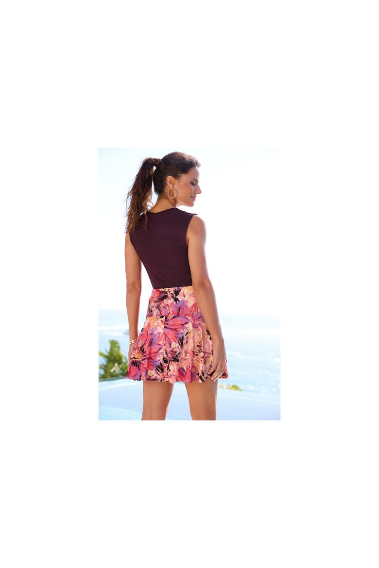 Flared Skort, Alternate, color, Pink-Printed