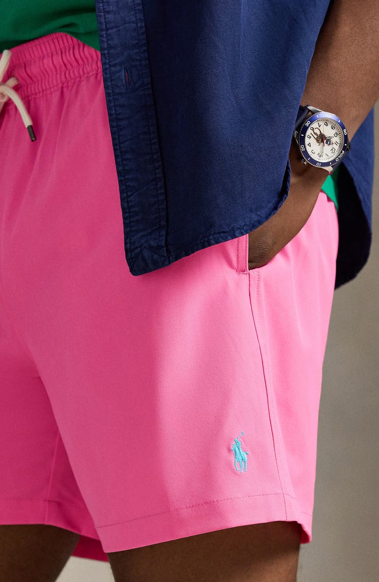 Polo Ralph Lauren Traveler Classic Swim Trunks, Alternate, color, Baja Pink
