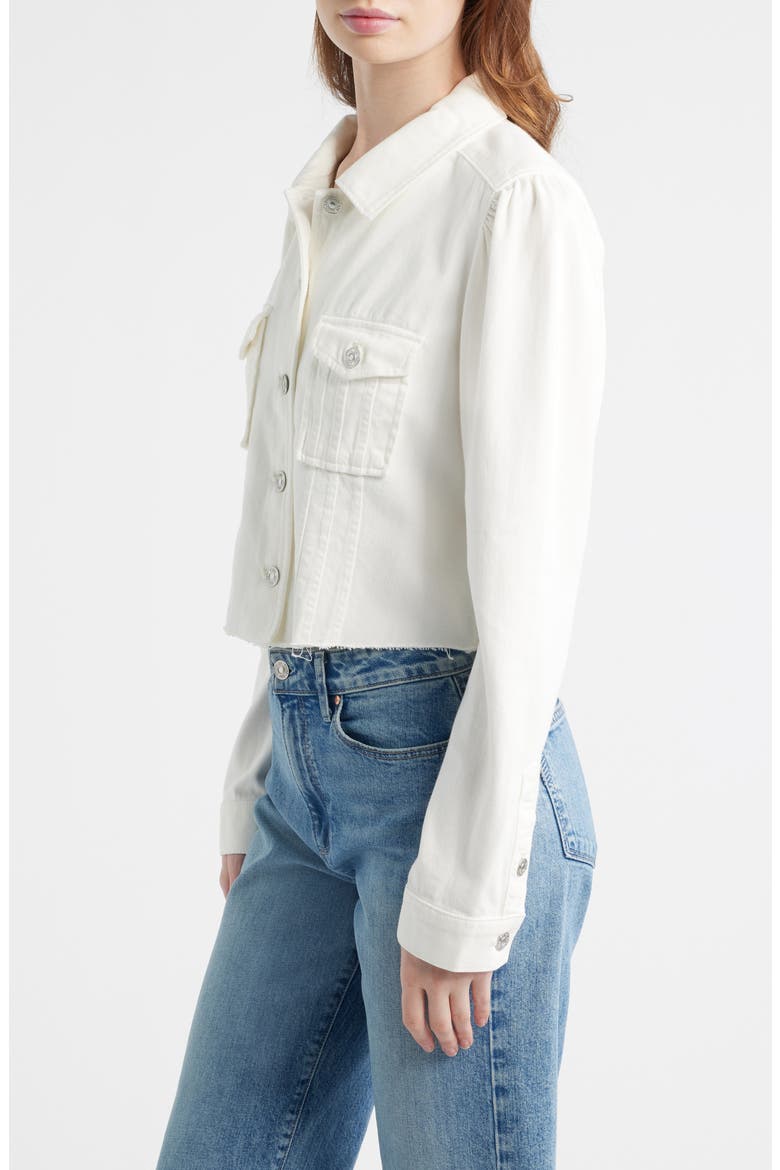 Pacey Raw Hem Crop Twill Jacket, Alternate, color, TONAL ECRU