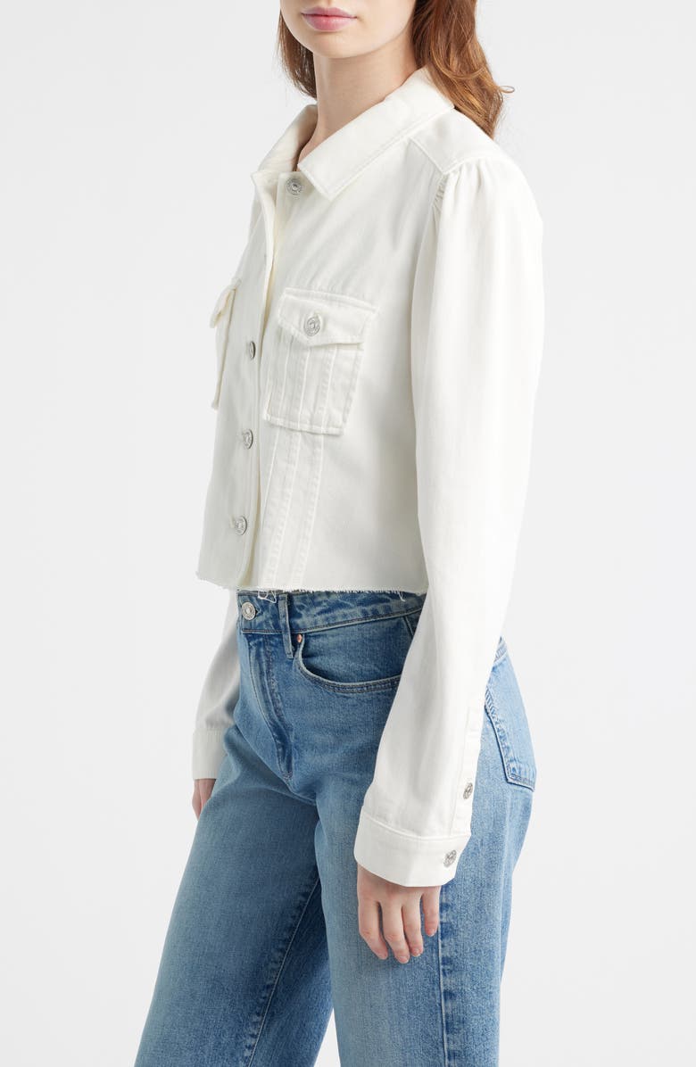 PAIGE Pacey Crop Denim Jacket, Alternate, color, Tonal Ecru