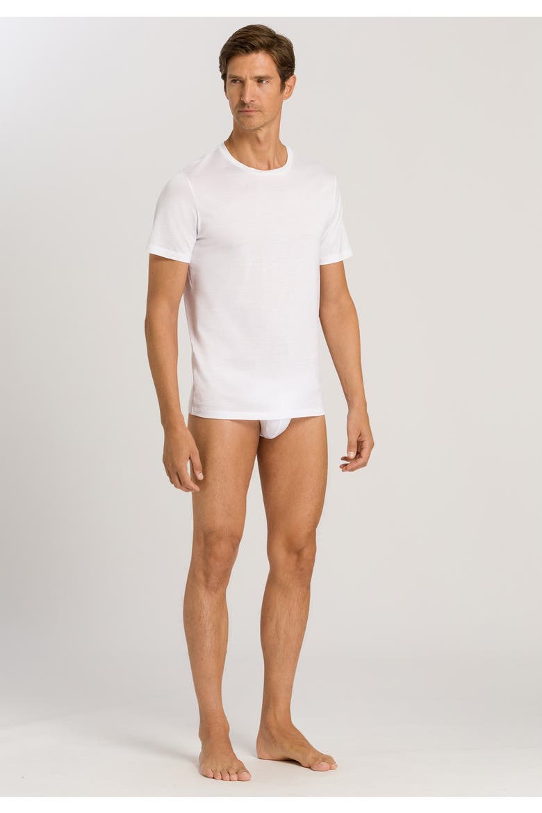 Cotton Sporty Crew Neck Cotton T-Shirt, Alternate, color, White