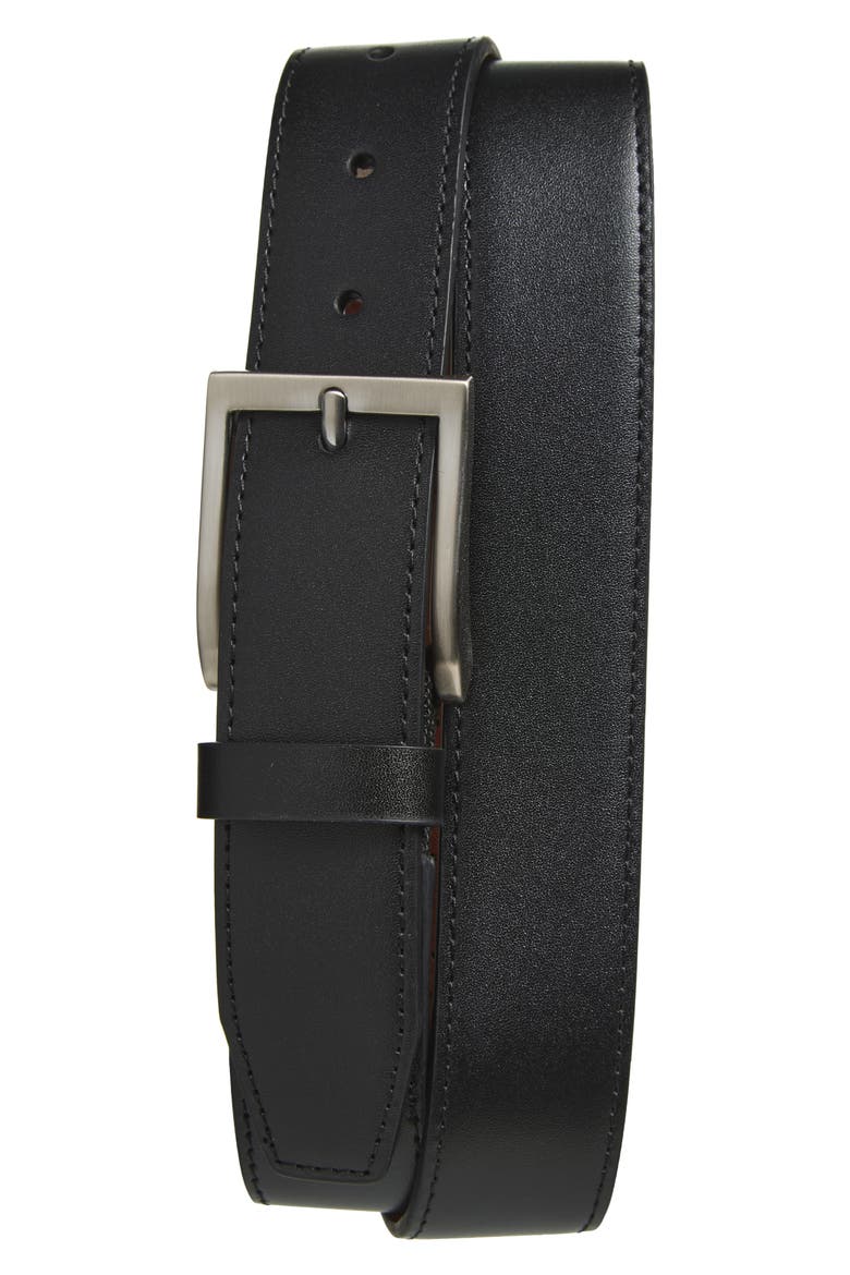 XC4® Leather Belt, Main, color, BLACK