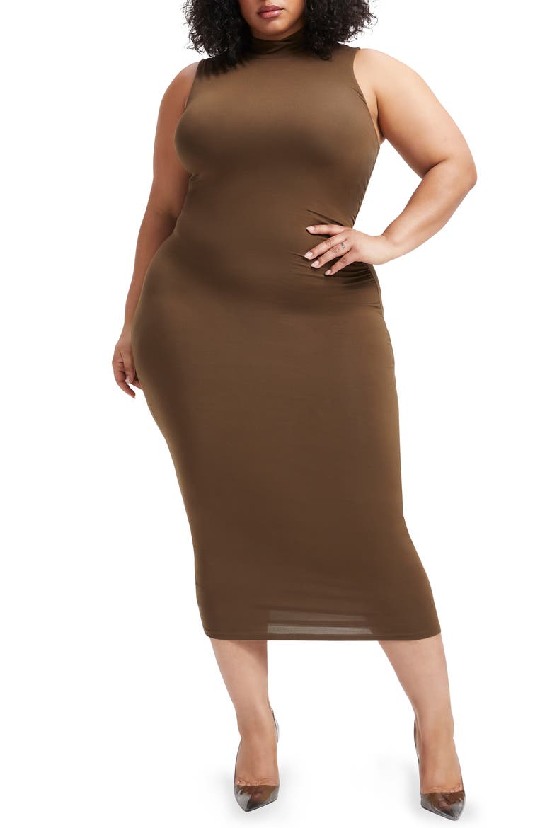 Good Touch Sleeveless Turtleneck Body-Con Midi Dress, Alternate, color, FOG001
