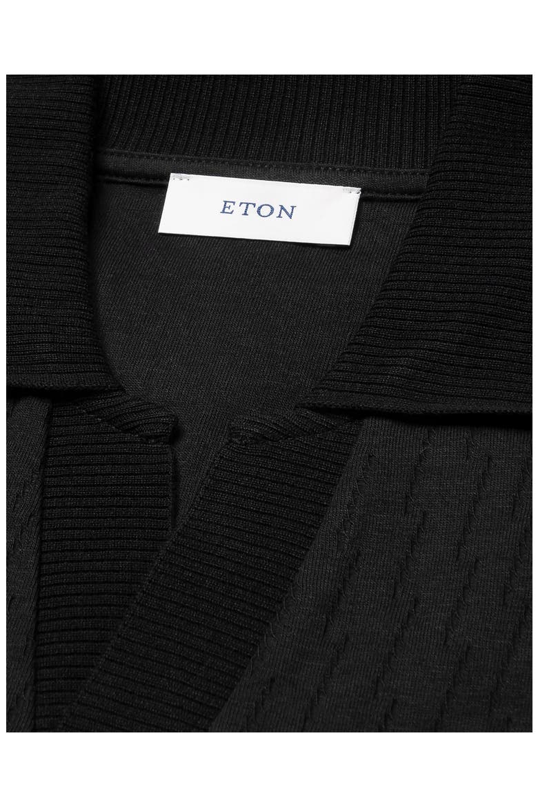 Open Collar Jacquard Polo, Alternate, color, BLACK