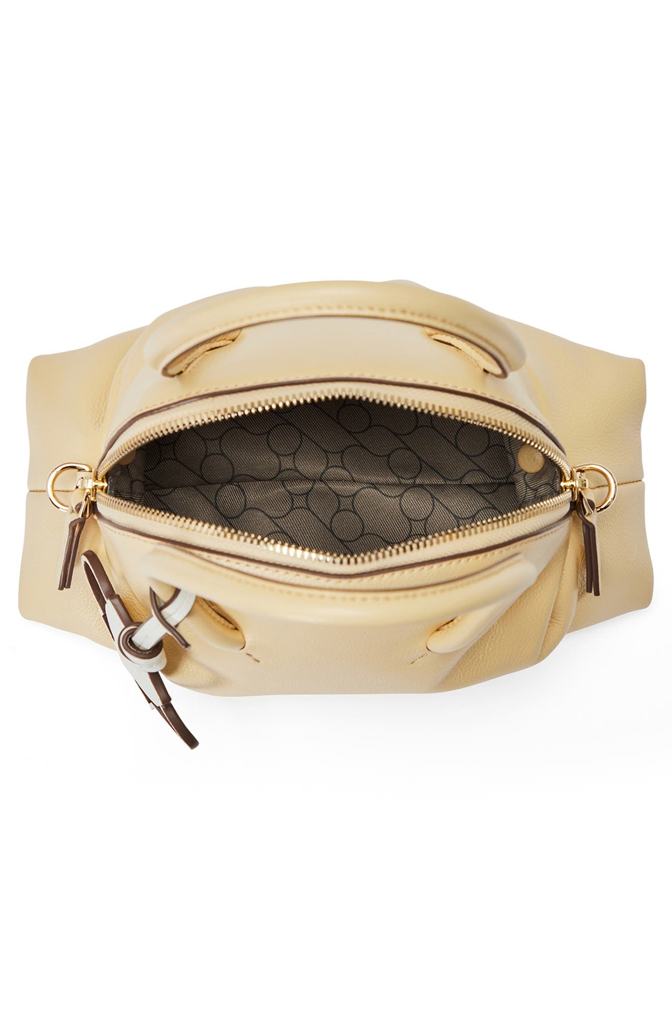 Oryany Adele Mini Leather Bowling Bag, Alternate, color, Butter Cream