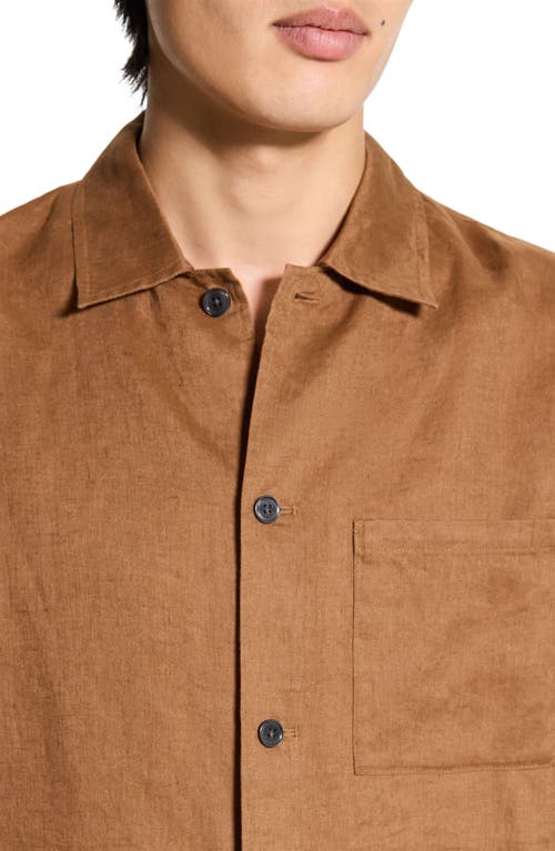 Theory Long Sleeve Button Front Linen Shirt
