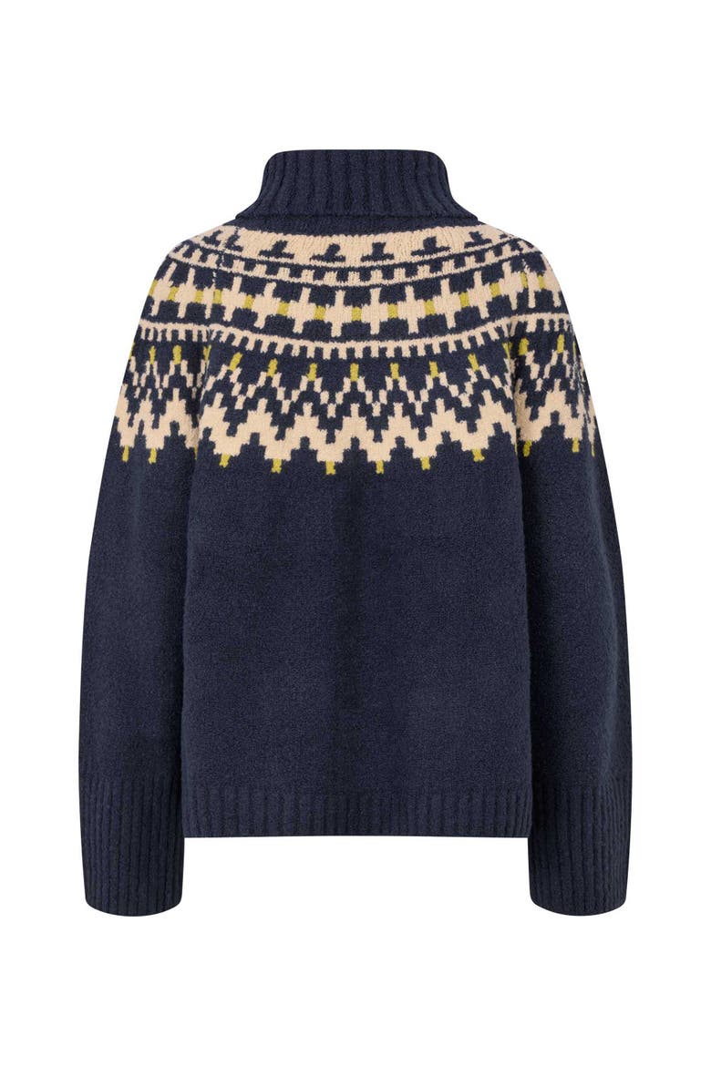 Long Sleeve High Neck Knit Sweater, Alternate, color, Navy Blazer