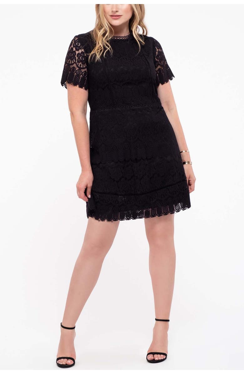 Blu Pepper Mock Neck Lace Dress, Main, color,