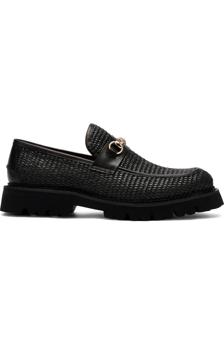 MARC NOLAN Blake Bit Loafer, Alternate, color, Black Raffia