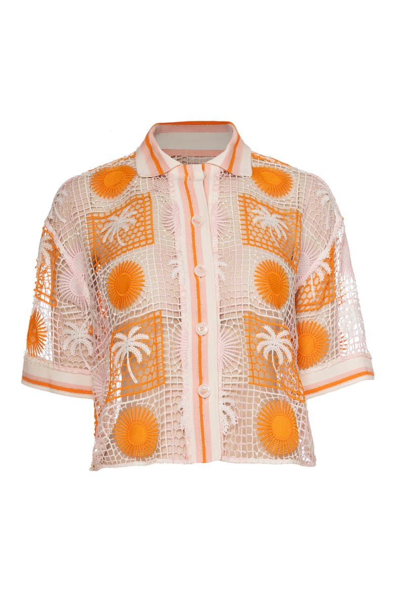 Sunny Whisper Solene Net Fabric Cover-Up Shirt, Alternate, color, LIGHT/ PASTEL PINK