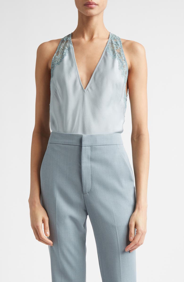 A.L.C. Wes Lace Accent Sleeveless Top, Main, color, Slate Blue/ Grey Sky