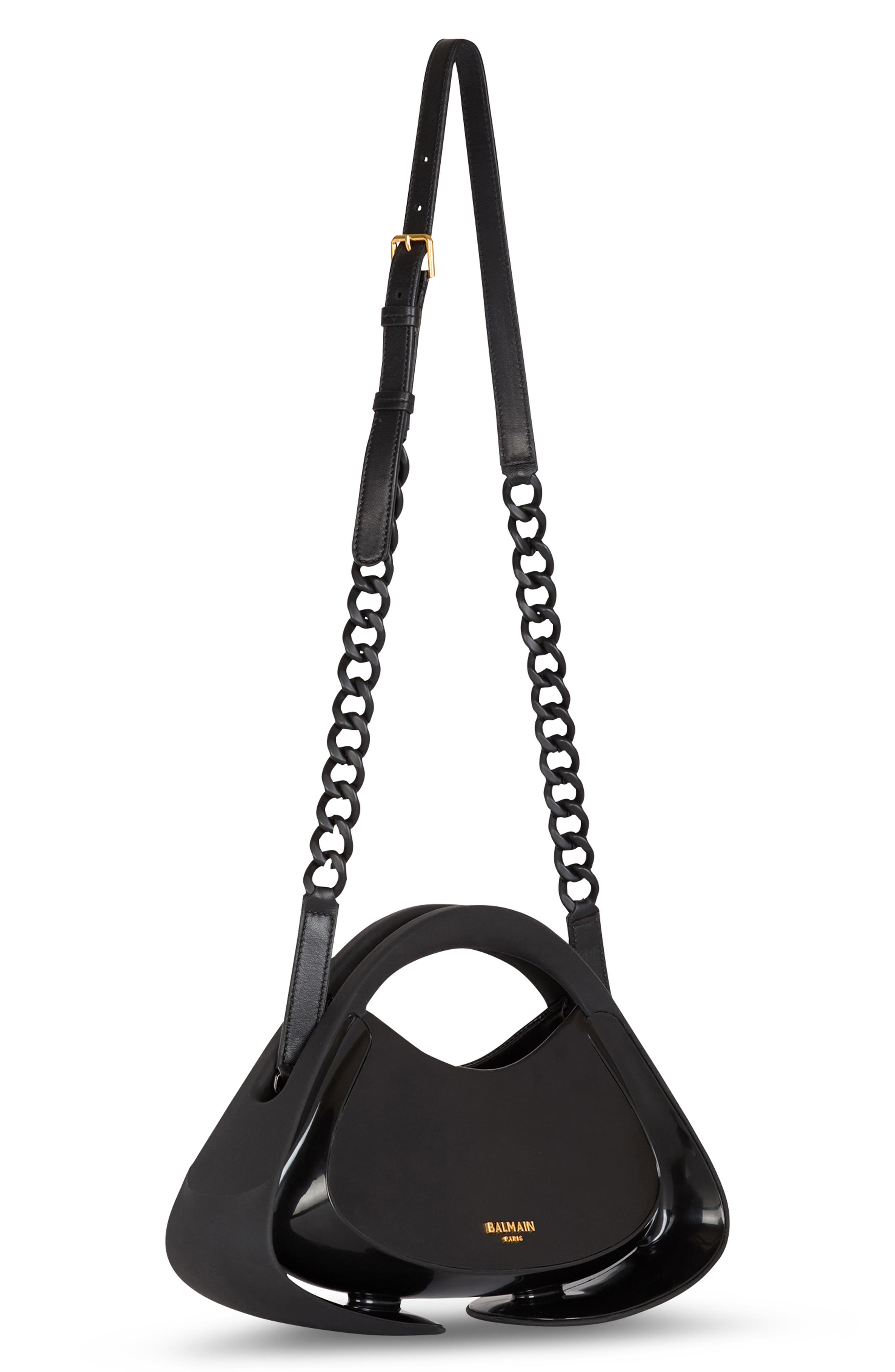 Balmain Medium Jolie Madame Faux Leather Top Handle Bag, Alternate, color, 