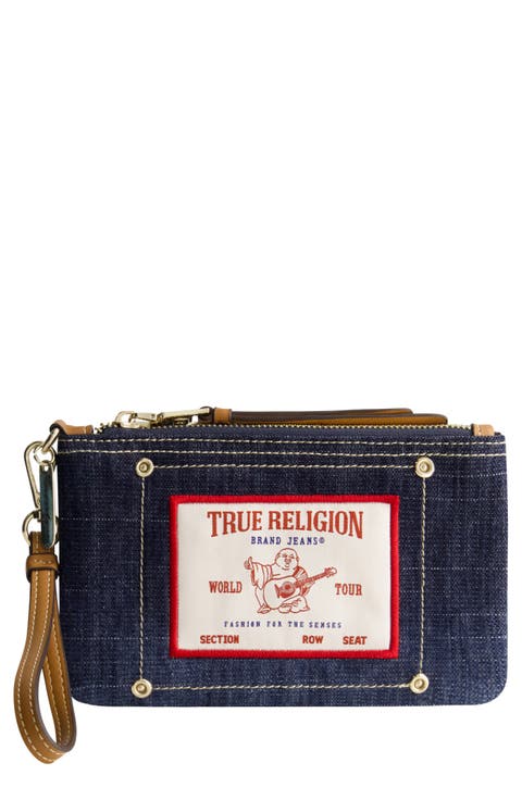 Buddha Patch Denim Wristlet