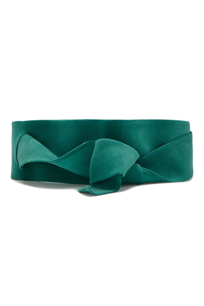 Starring Hailey Bieber Suede Cummerbund Belt, Main, color, TURQUOISE