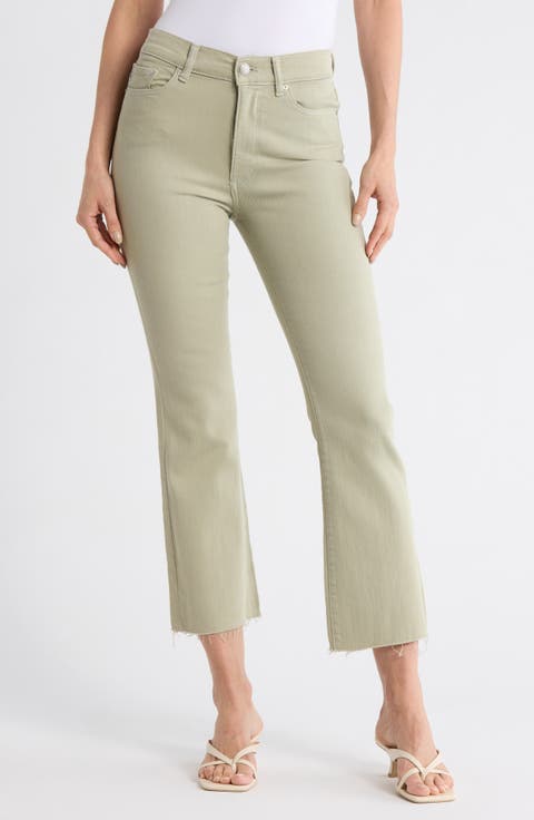 Bridget Instasculpt™ High Rise Raw Hem Bootcut Jeans (Dried Sage)