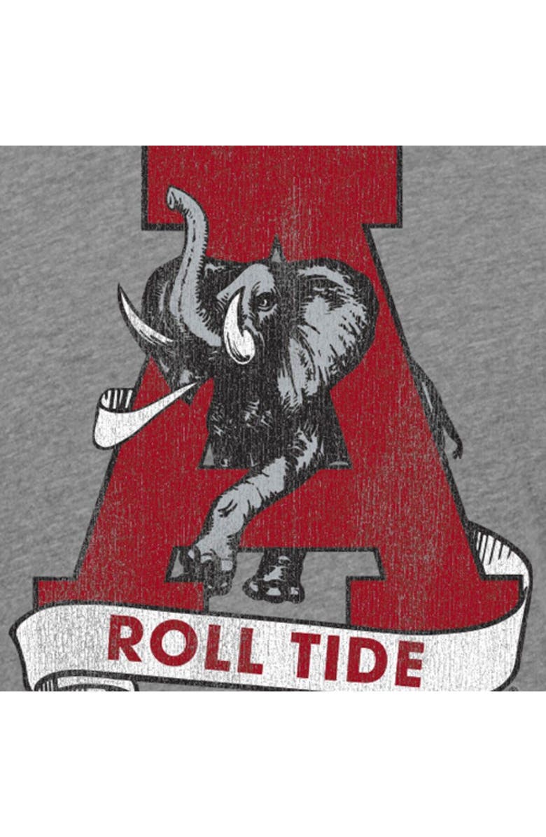 Retro Brand Men's Original Retro Brand Heathered Gray Alabama Crimson Tide Vintage 1974-2000 Logo Tri-Blend T-Shirt, Alternate, color, 