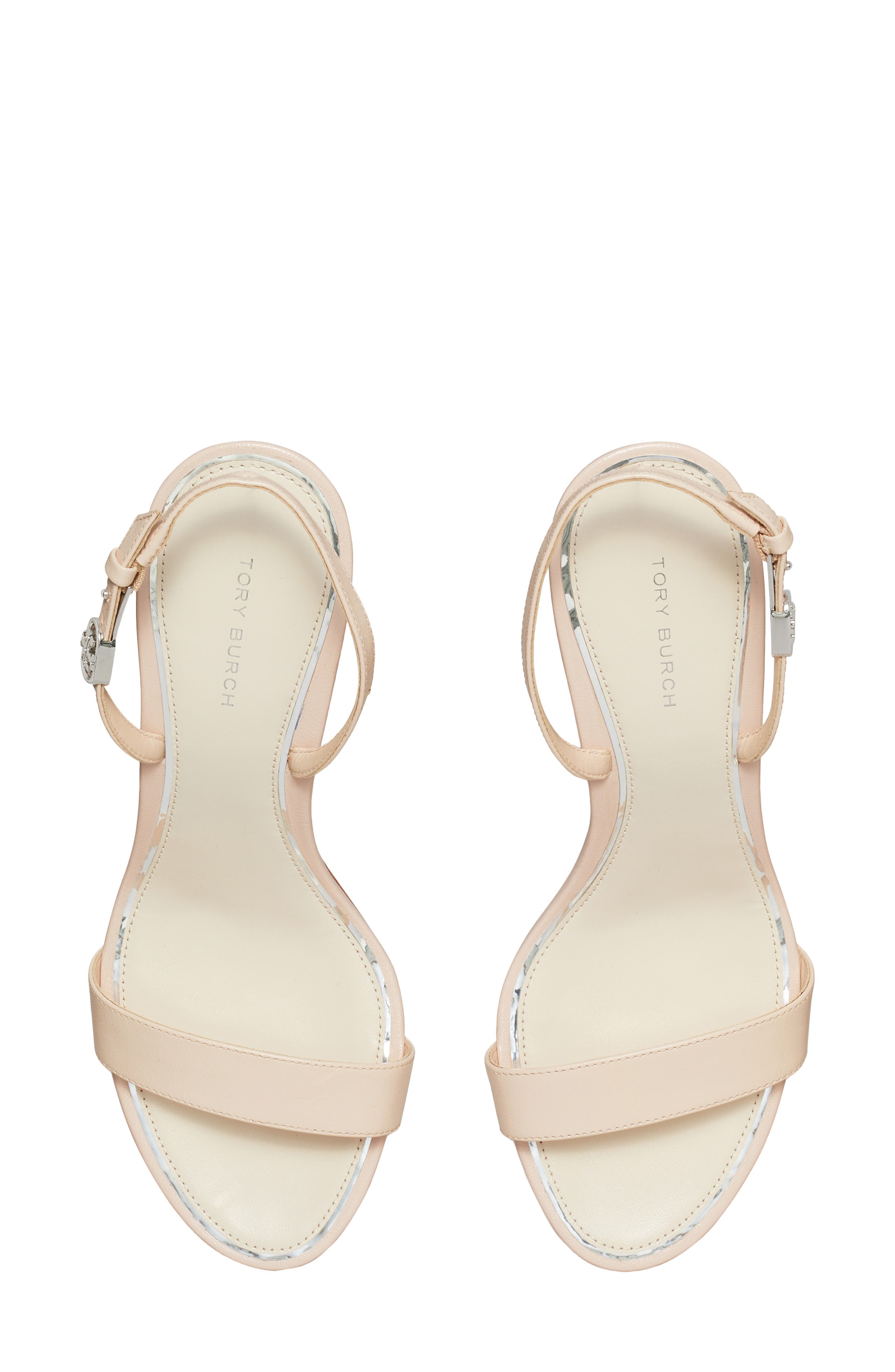 Tory Burch Double T Buckle Slingback Sandal, Alternate, color, Soft Pink