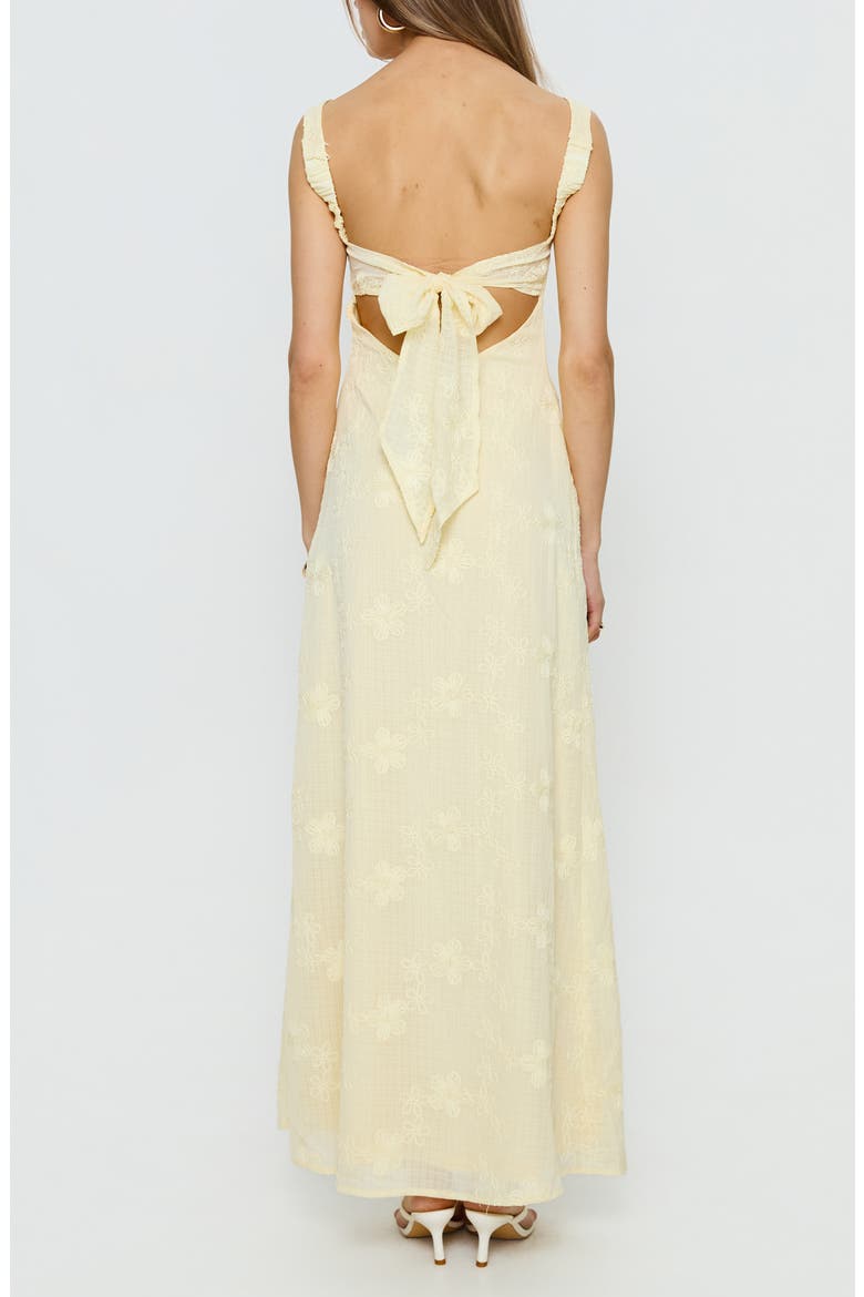 Maisone Floral Embroidered Maxi Dress, Alternate, color, LEMON