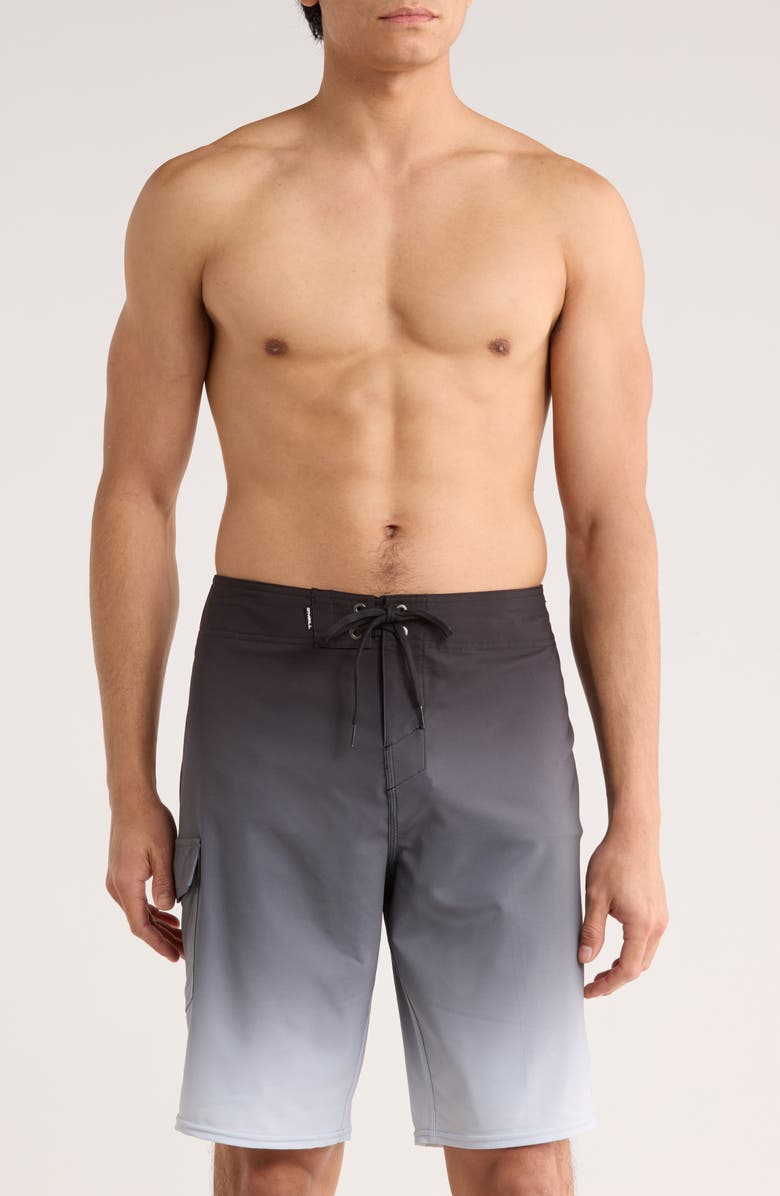 O'Neill Hyperfreak Divergent Water Resistant Swim Trunks, Main, color, Grey