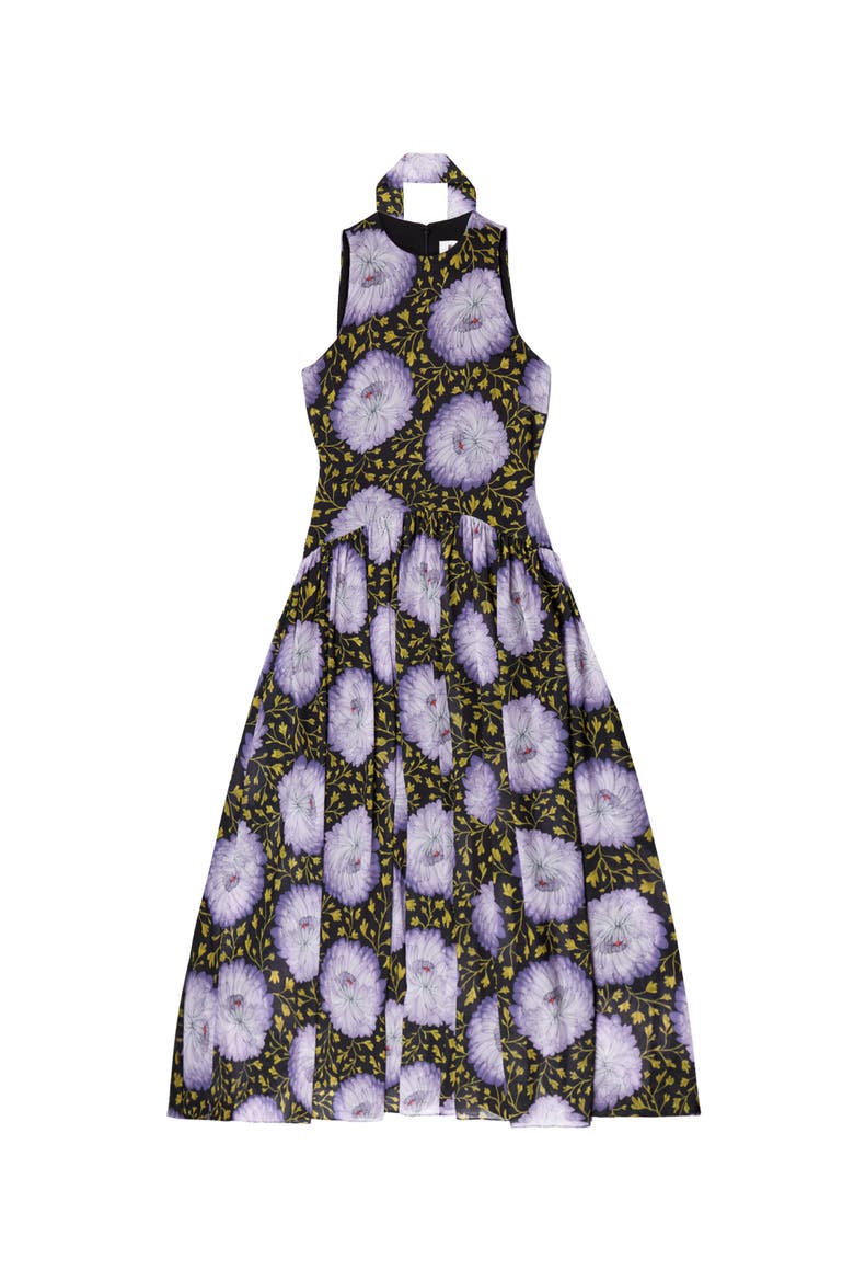 Print Chiffon Maxi Dress, Alternate, color, Lilac