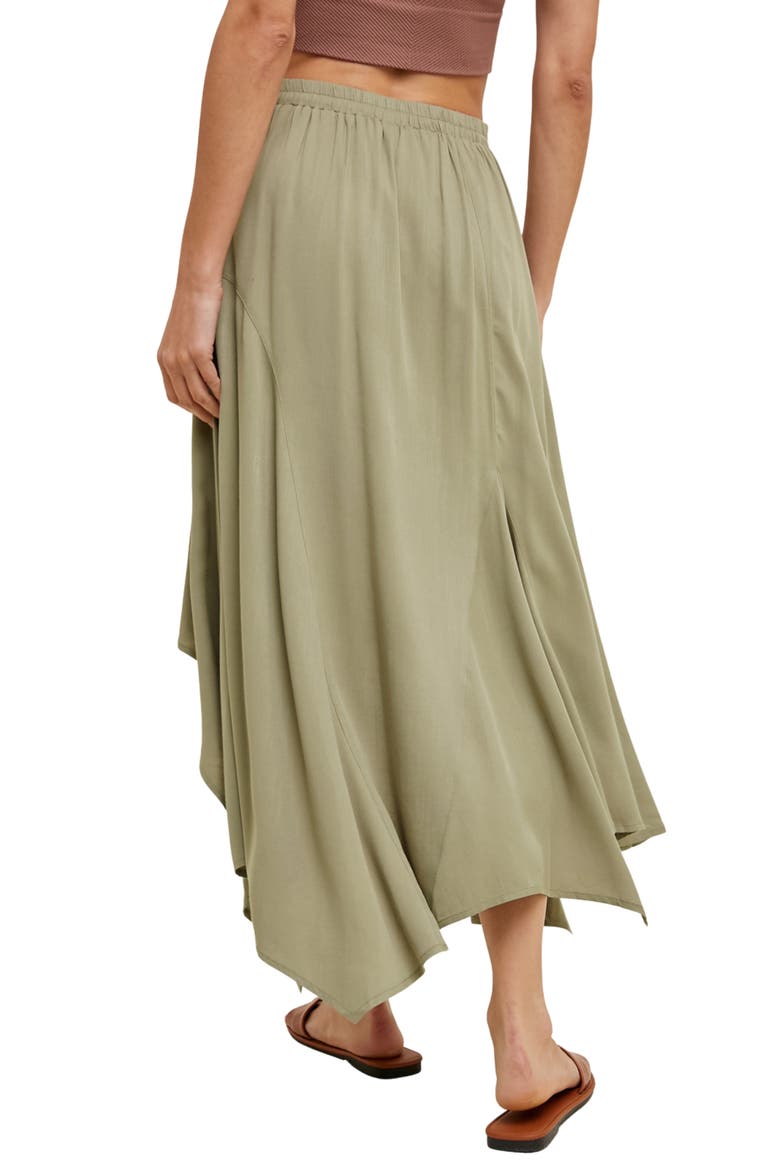Asymmetric Midi Skirt, Alternate, color, OLIVE
