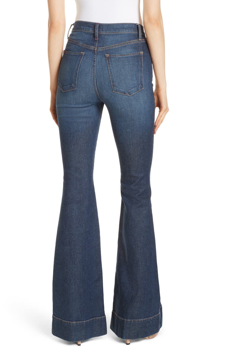 Alice + Olivia Jeans Beautiful High Waist Bell Bottom Jeans, Alternate, color, 