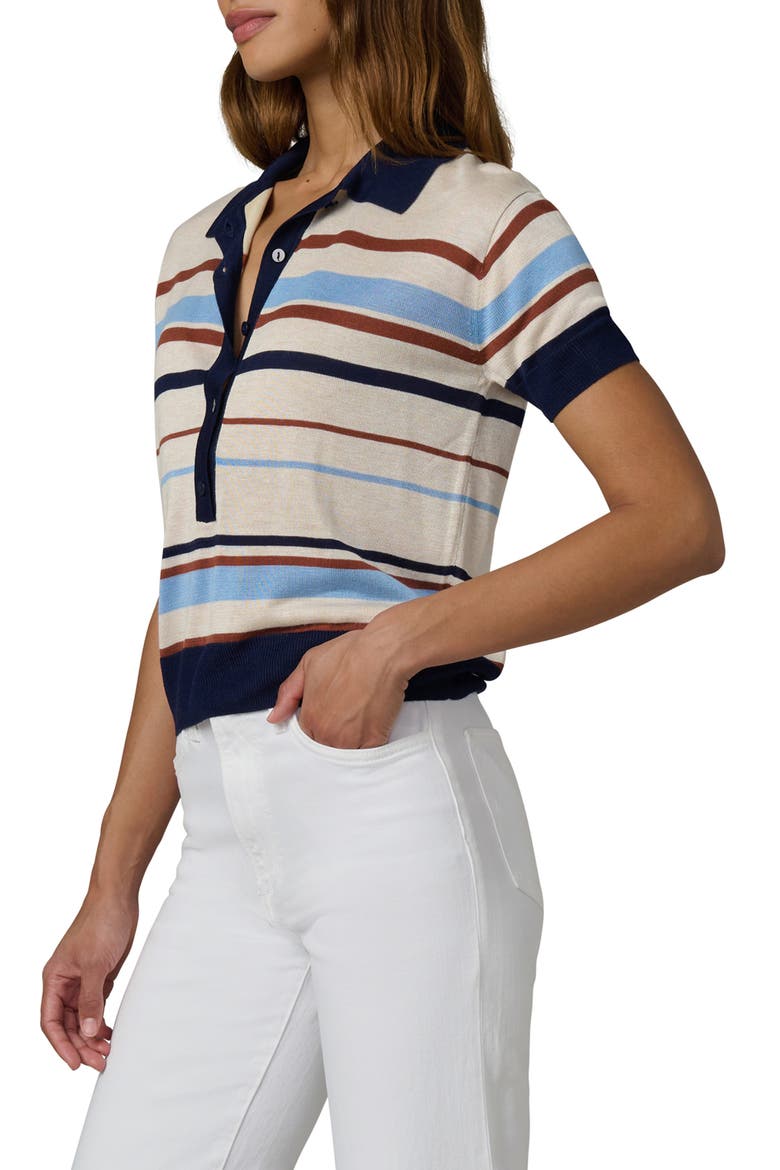The Stella Polo Sweater, Alternate, color, OATMEAL AZURE MULTI