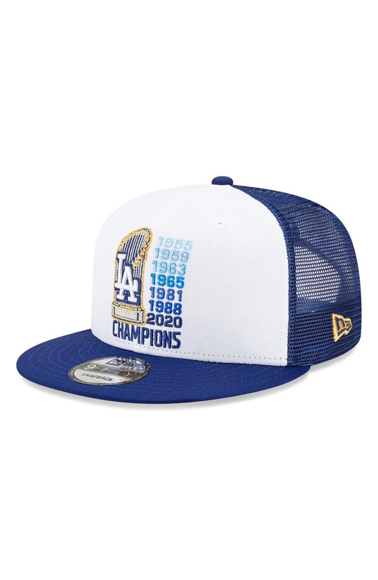 New Era Men's New Era Royal Los Angeles Dodgers 2020 MLB World Series Champions Title Trucker 9FIFTY Snapback Hat, Alternate, color,