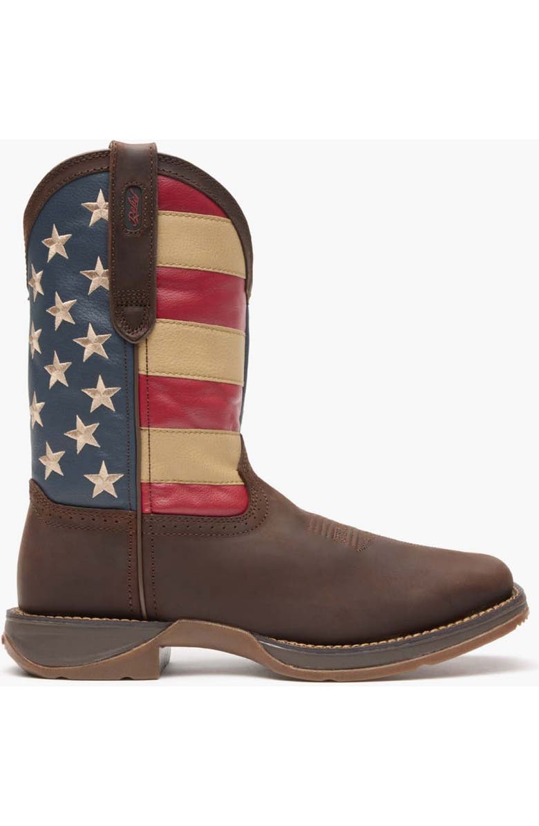 DURANGO Patriotic Pull On Western Flag Boot, Main, color, Brown And Union Flag
