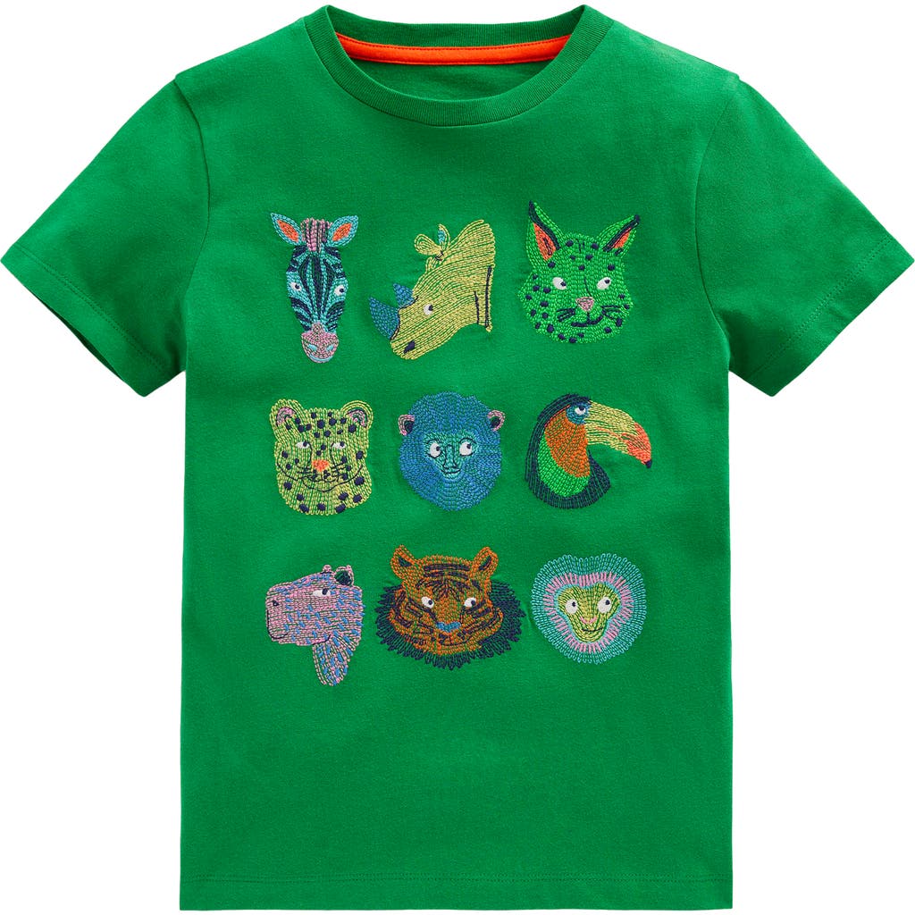 Shop Mini Boden Kids' Animal Superstitch Embroidered Cotton Graphic T-shirt