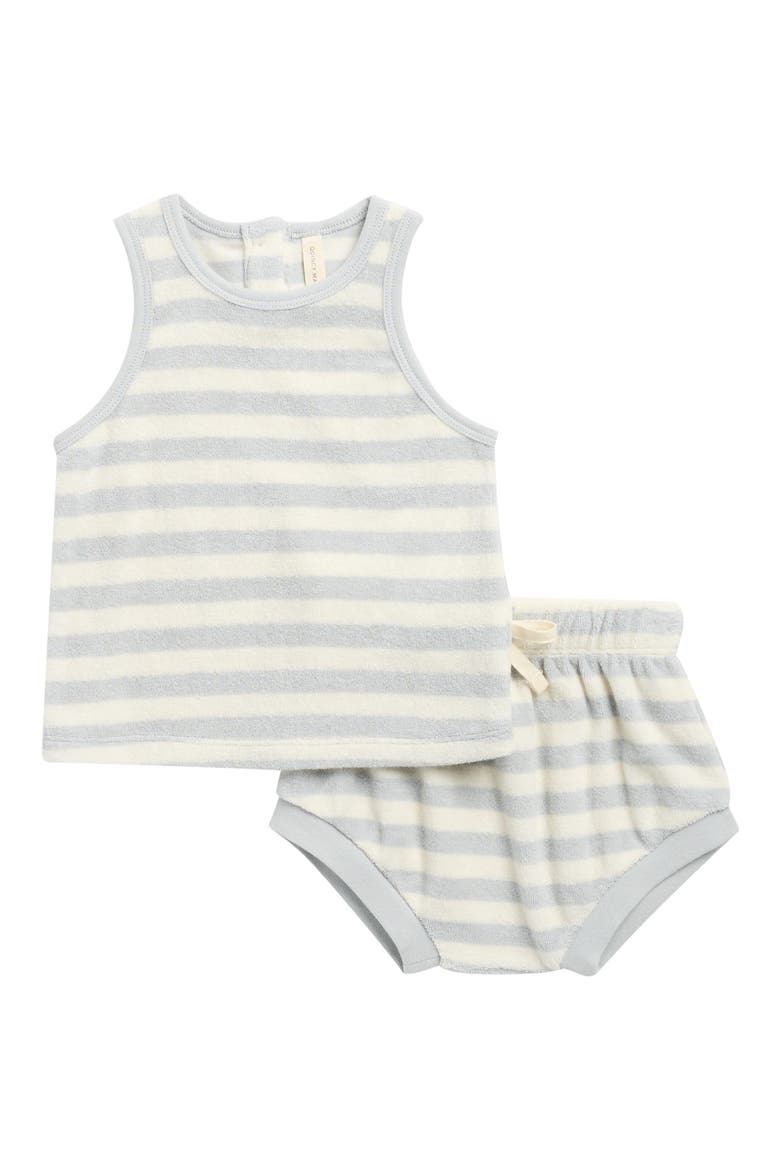 Kids' Stripe Terry Cloth Tank & Shorts Set, Main, color, SKY