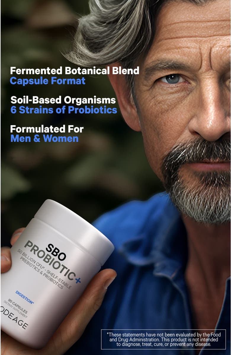 Codeage SBO Probiotic 50 Billion CFU +Prebiotics Supplement, Alternate, color, White