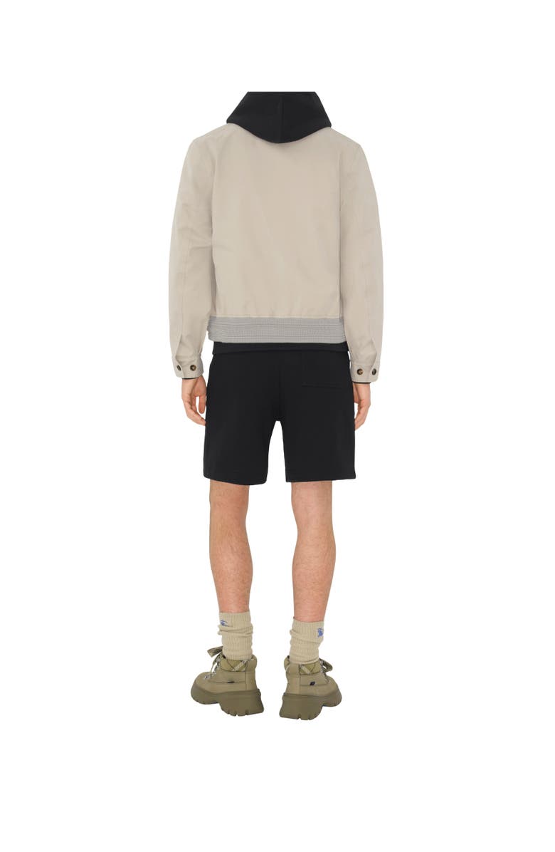 Burberry EKD Badge Cotton Shorts, Alternate, color, Black