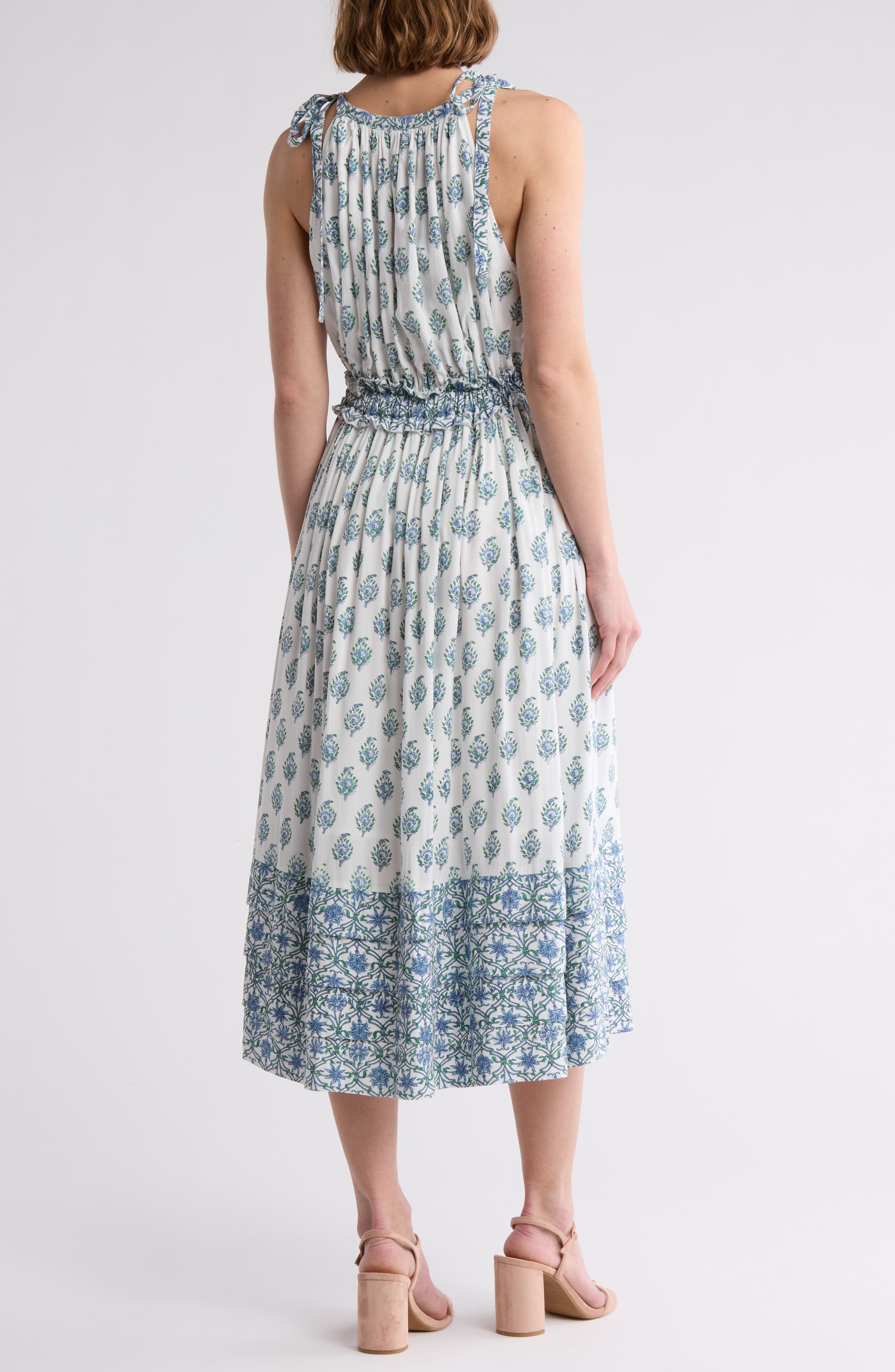BLUE BORDER PRINT DRESS - image 2