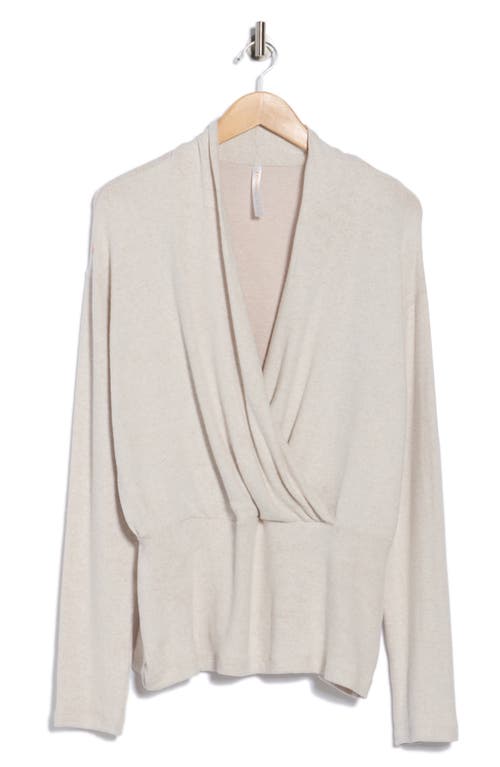Renee C Surplice V-neck Long Sleeve Top In White