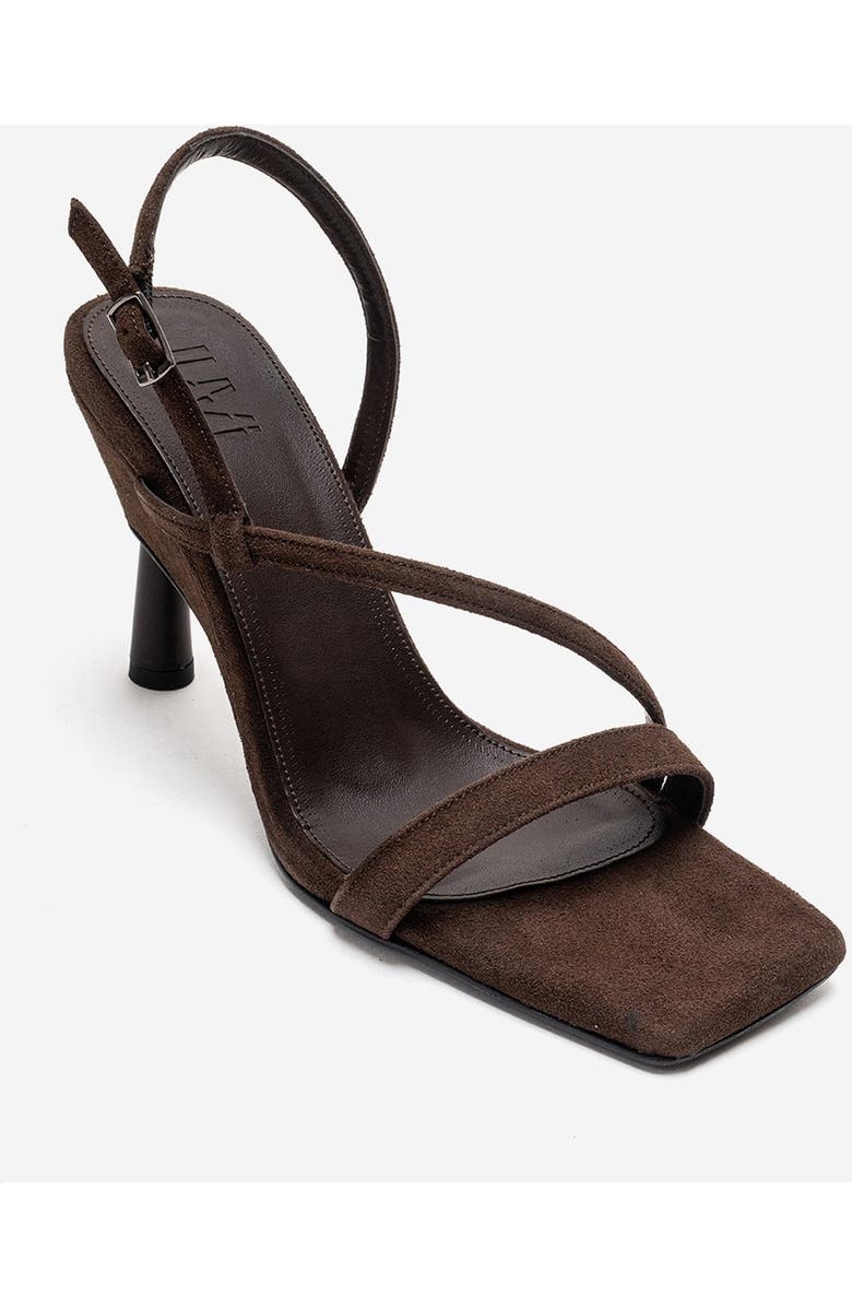 Prologue Shoes Jolene Stiletto Sandal, Alternate, color, Brown Suede