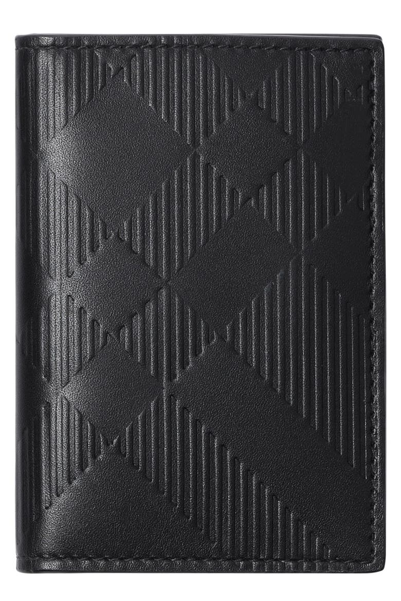 Bateman Check Embossed Leather Bifold Wallet, Main, color, BLACK