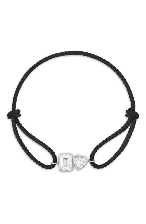 Cubic Zirconia Corded Slider Bracelet