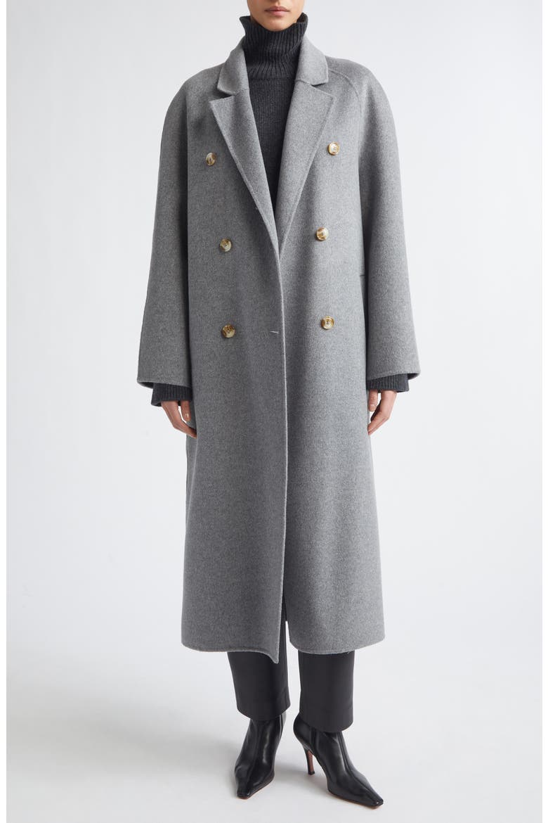 Irvin Double Breasted Wool & Cashmere Coat, Alternate, color, GREY MELANGE