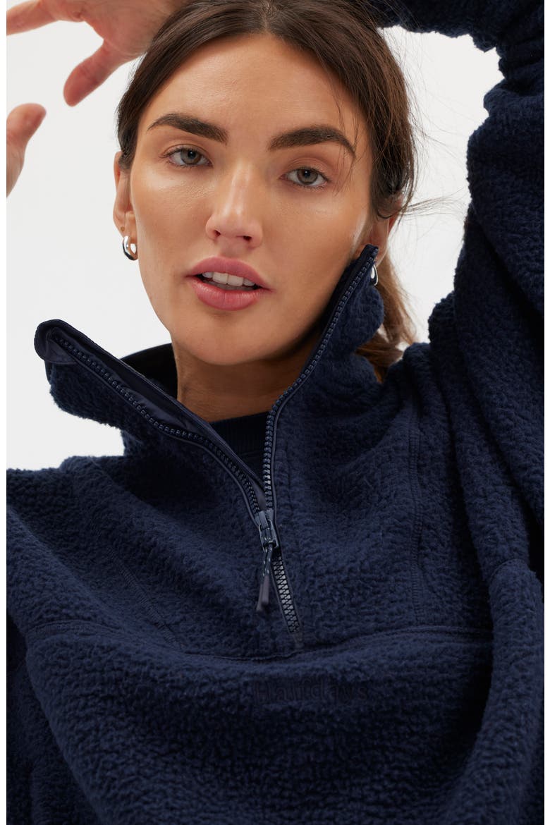 Pieper Water Repellent Recycled Polyester Fleece Quarter Zip Top, Alternate, color, NAVY