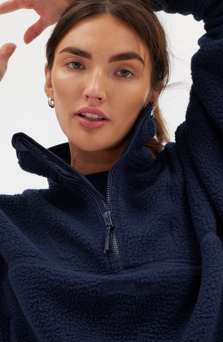 Halfdays Pieper Water Repellent Recycled Polyester Fleece Quarter Zip Top, Alternate, color, Navy