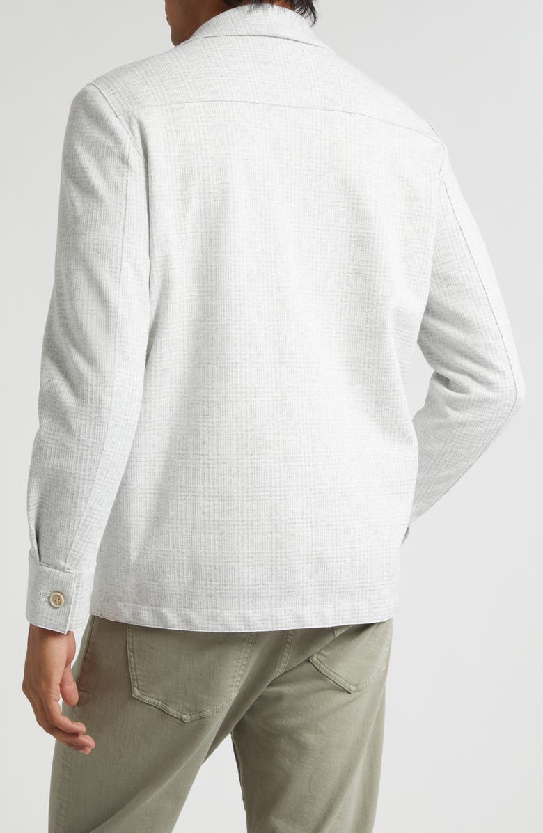 Eleventy Tonal Glen Plaid Knit Overshirt, Alternate, color, 13 Lt Melange Gray