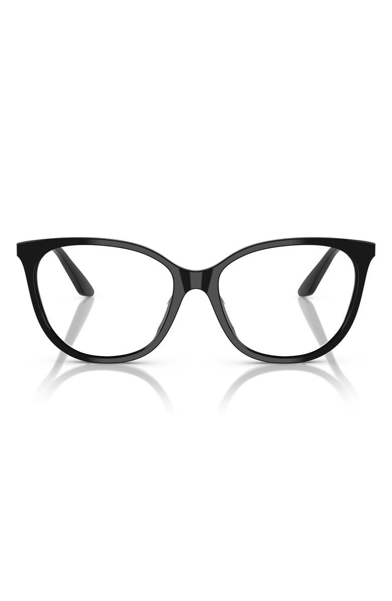 Emporio Armani 55mm Cat Eye Optical Glasses, Main, color, Shiny Black / Demo Lens